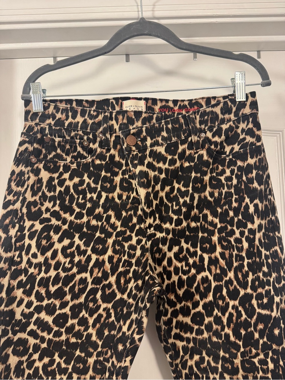 Alice + Olivia Leopard Print Jeans - Picture 2 of 14
